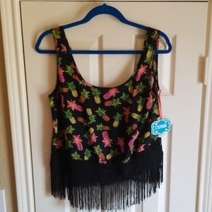 New Fringed Pineapple Crop Top